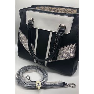 Guess white, black, snake skin python bag satchel